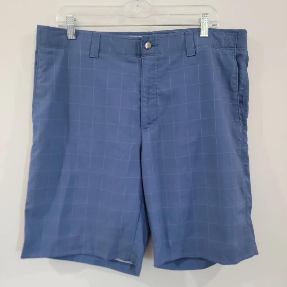 Callaway Mens Golf Shorts‎ Size 38 Blue Windowpane Plaid Dad